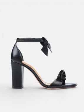 Alexandre Birman Clarita Black Leather Sandals High Heels Wrap Ankle Tie 38 US 8